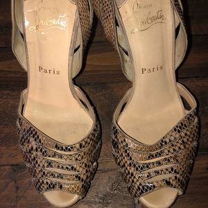 Christian Louboutin snakeskin slingback